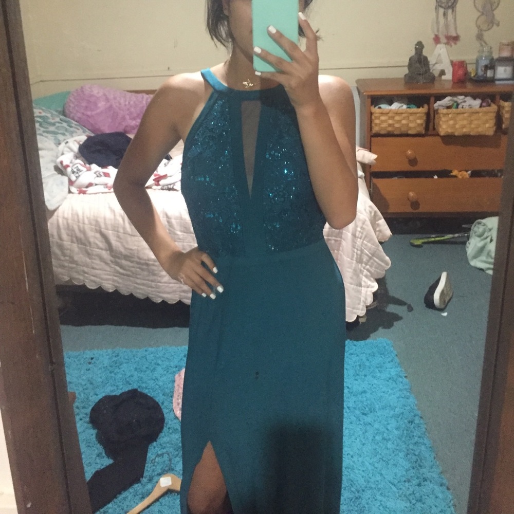 Turquoise beautiful prom dress!